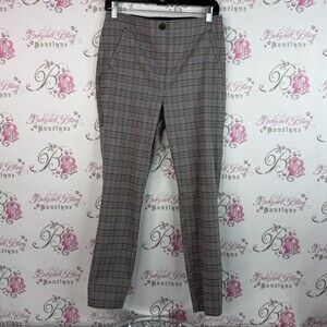 Reitmans pants trousers, stripes, Black grey Plaid Pants